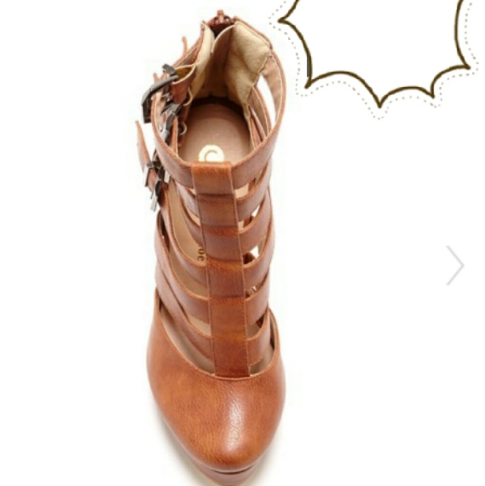 TANGY Cage Buckle Platform Stilleto Booties - Picture 2 of 7